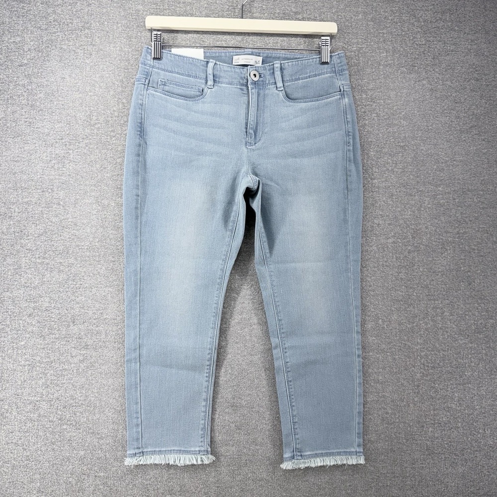 J Jill Authentic Fit Cropped Pants Women Size 4 Petite Denim Blue NEW $79